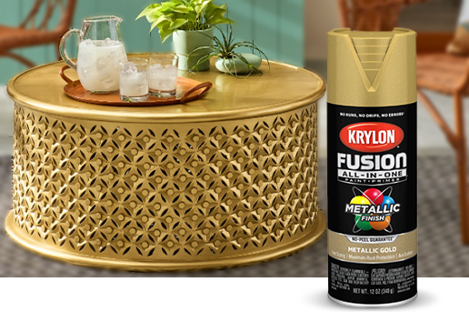 Fusion All-In-One® Metallic and painted table with pitcher and glasses