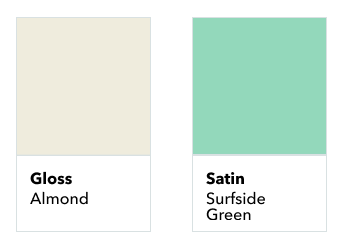 Krylon Almond and Surfside Green Color Swatches