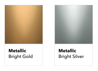 Krylon Bright Gold and Bright Silver Color Swatches
