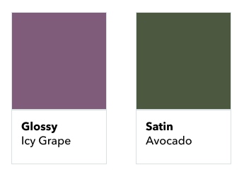 Krylon Icy Grape and Avocado Color Swatches