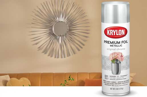 Krylon Fusion Original Chrome Spray can and wall art