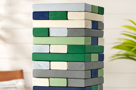 Wooden Tower Game painted with Krylon Fusion Spray paint