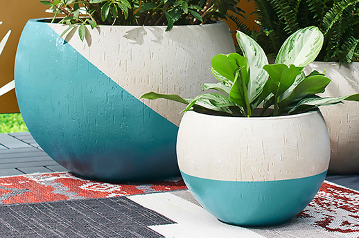 Plastic Pots painted with Krylon Fusion Spray paint
