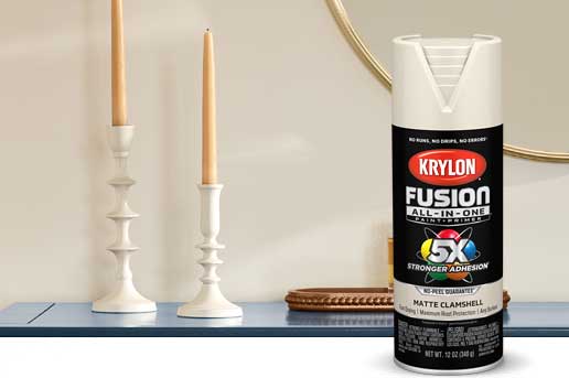 Krylon Fusion Clamshell sprayed on candlesticks