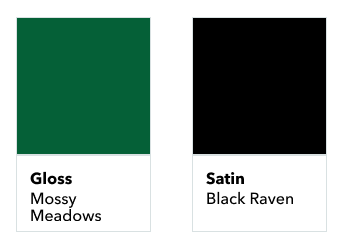 Krylon Mossy Meadows and Black Raven color swatches