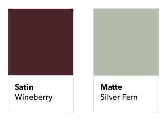 Krylon Wineberry and Silver Fern Color Swatches