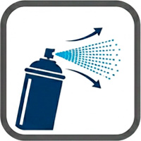 image of spray can showing reduced overspray