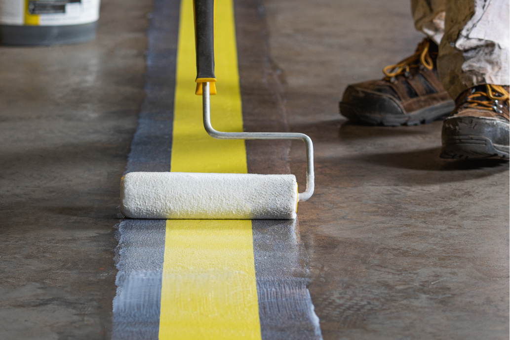 painting a stripe on concrete