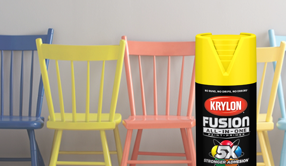 Chairs painted with Fusion All-In-One spray paint