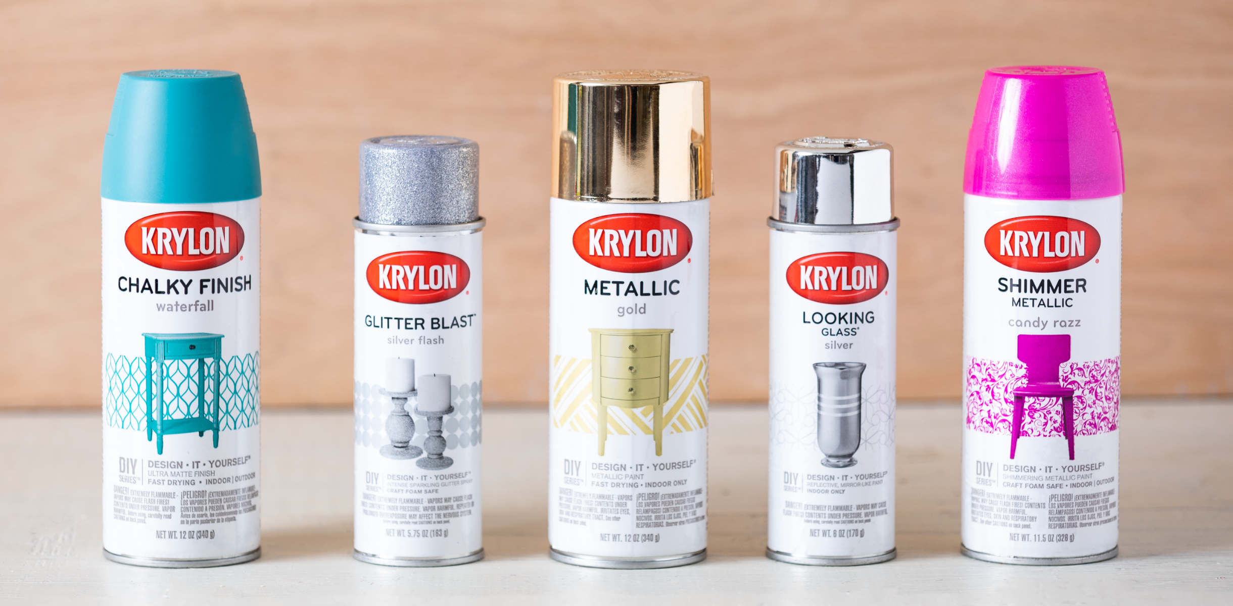 assortment of Krylon Craft spray paint