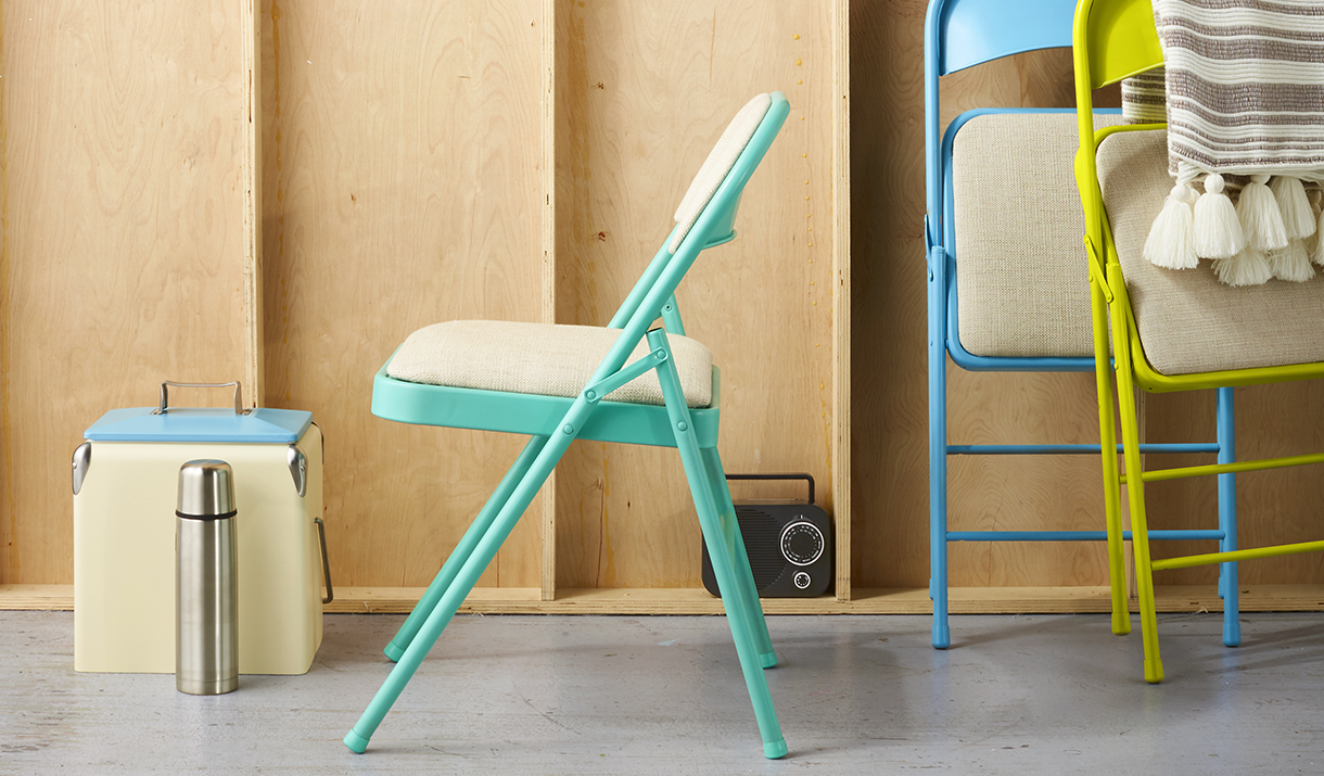 Painted metal folding chair