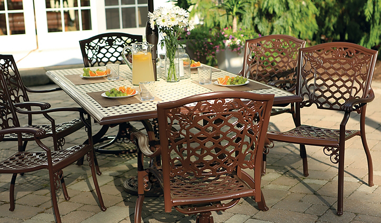 metal patio table and chairs