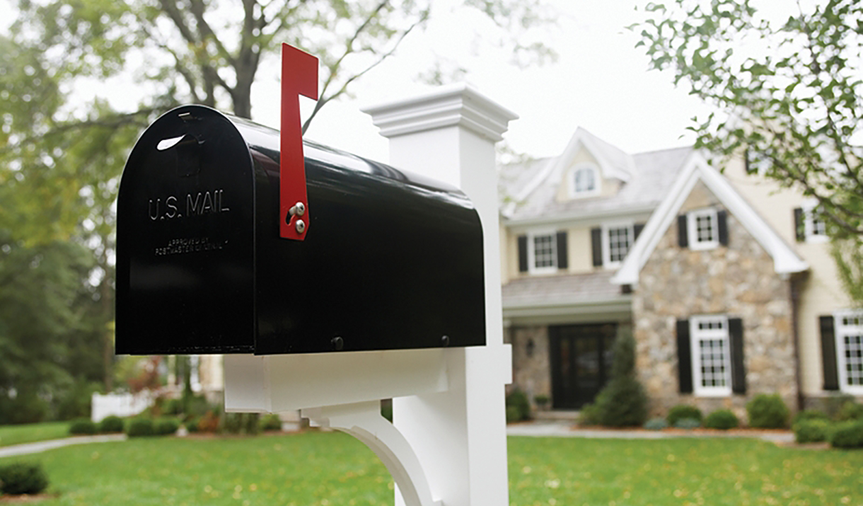 painted metal mailbox