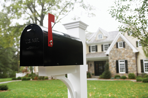 painted metal mailbox