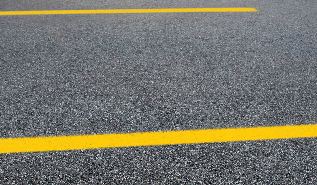 parking lot with painted stripes