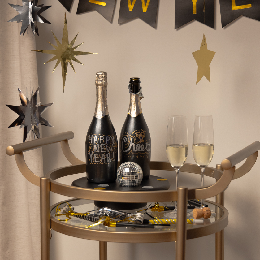 NYE bar cart