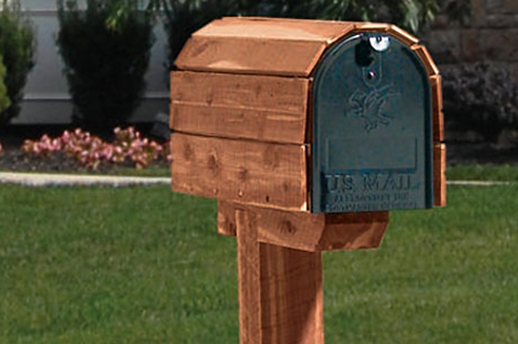 wooden mailbox